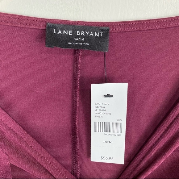 Lane Bryant Keyhole‎ Long Sleeve One Piece Bodysuit Burgundy Size 14/16 (NWT) - Picture 4 of 6